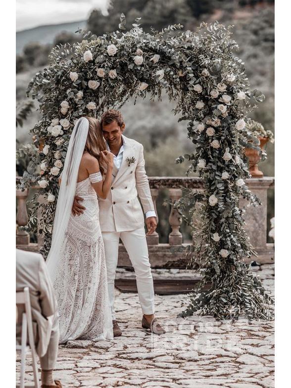 Beach Long Mermaid Sweetheart Lace Boho Wedding Dresses