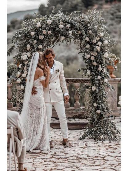 Beach Long Mermaid Sweetheart Lace Boho Wedding Dresses