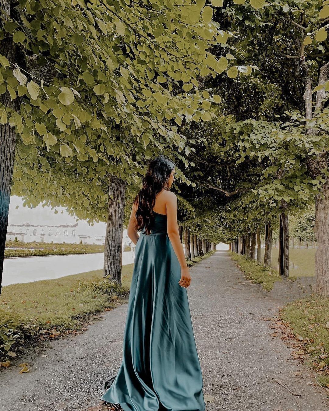 Simple A-line One Shoulder Satin Floor-length Prom Dress With Ruffles
