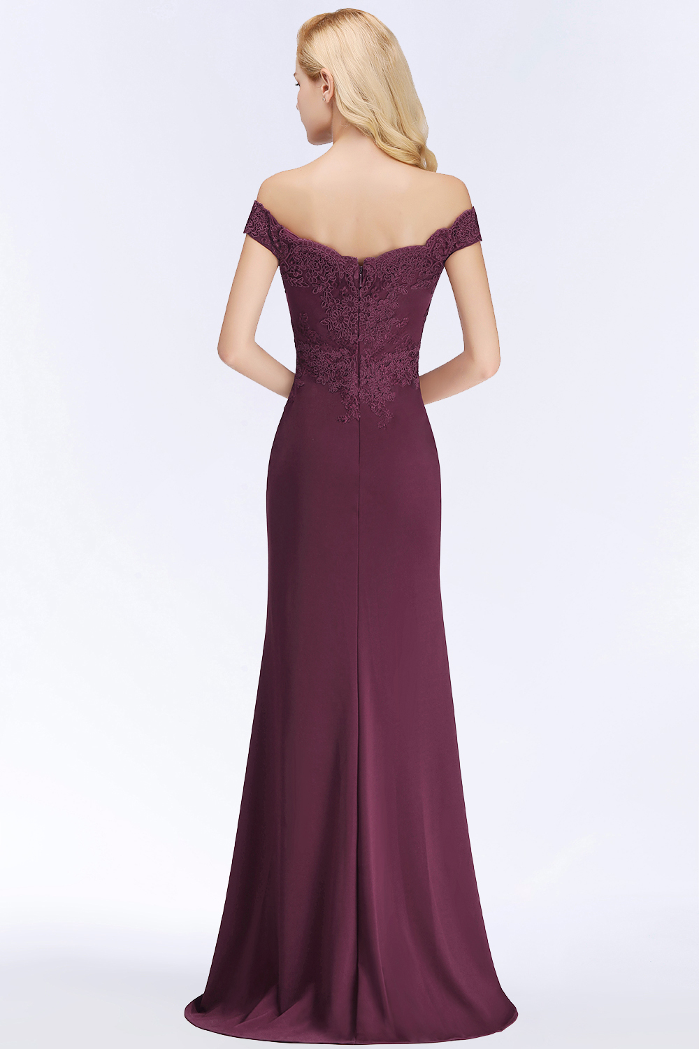 Elegant Long Mermaid Off-the-Shoulder Lace Bridesmaid Dresses