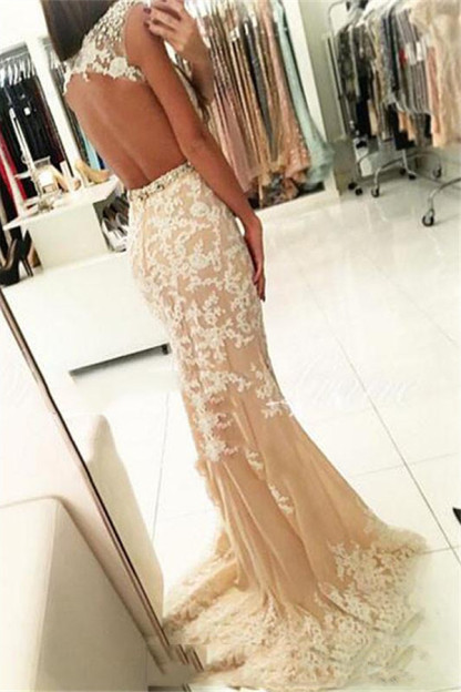 Latest Jewel Tulle Mermaid Prom Dress