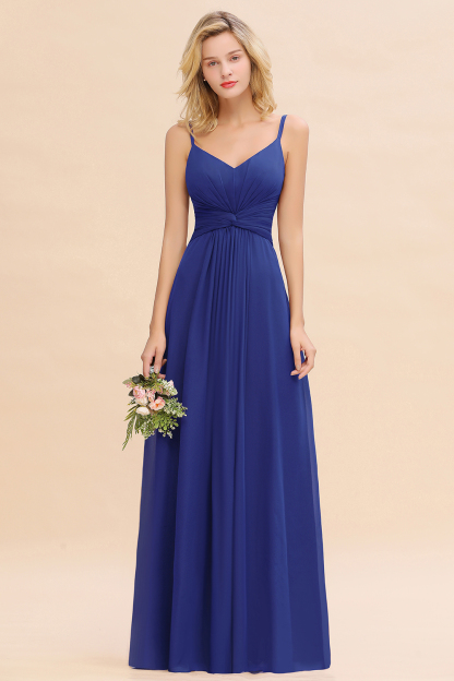 Elegant A-line Ruffles Spaghetti Straps Bridesmaid Dress