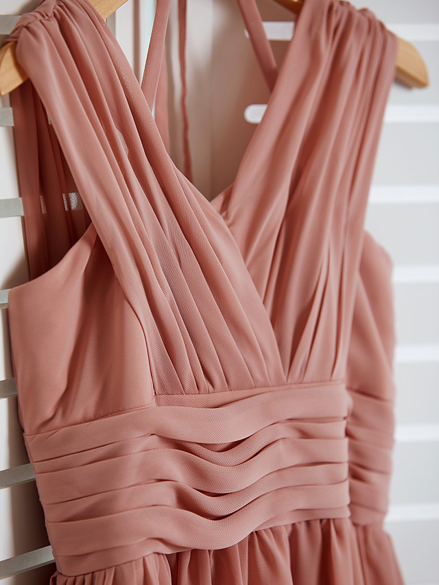 Long A-Line V Neck Chiffon Junior Bridesmaid Dress