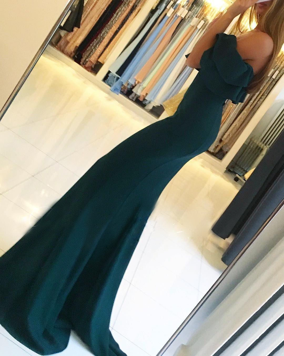 Off-the-shoulder Strapless Ruffles Mermaid Floor-length Prom Dress With Side Slit