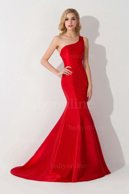 Mermaid Satin One-Shoulder Sleeveless Floor-Length Bridesmaid Dress