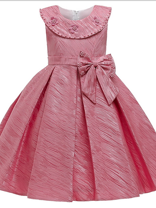 Ball Gown Ankle Length Pageant Flower Girl Dresses - Polyester Sleeveless Jewel Neck With Appliques