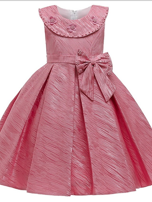 Ball Gown Ankle Length Pageant Flower Girl Dresses - Polyester Sleeveless Jewel Neck With Appliques