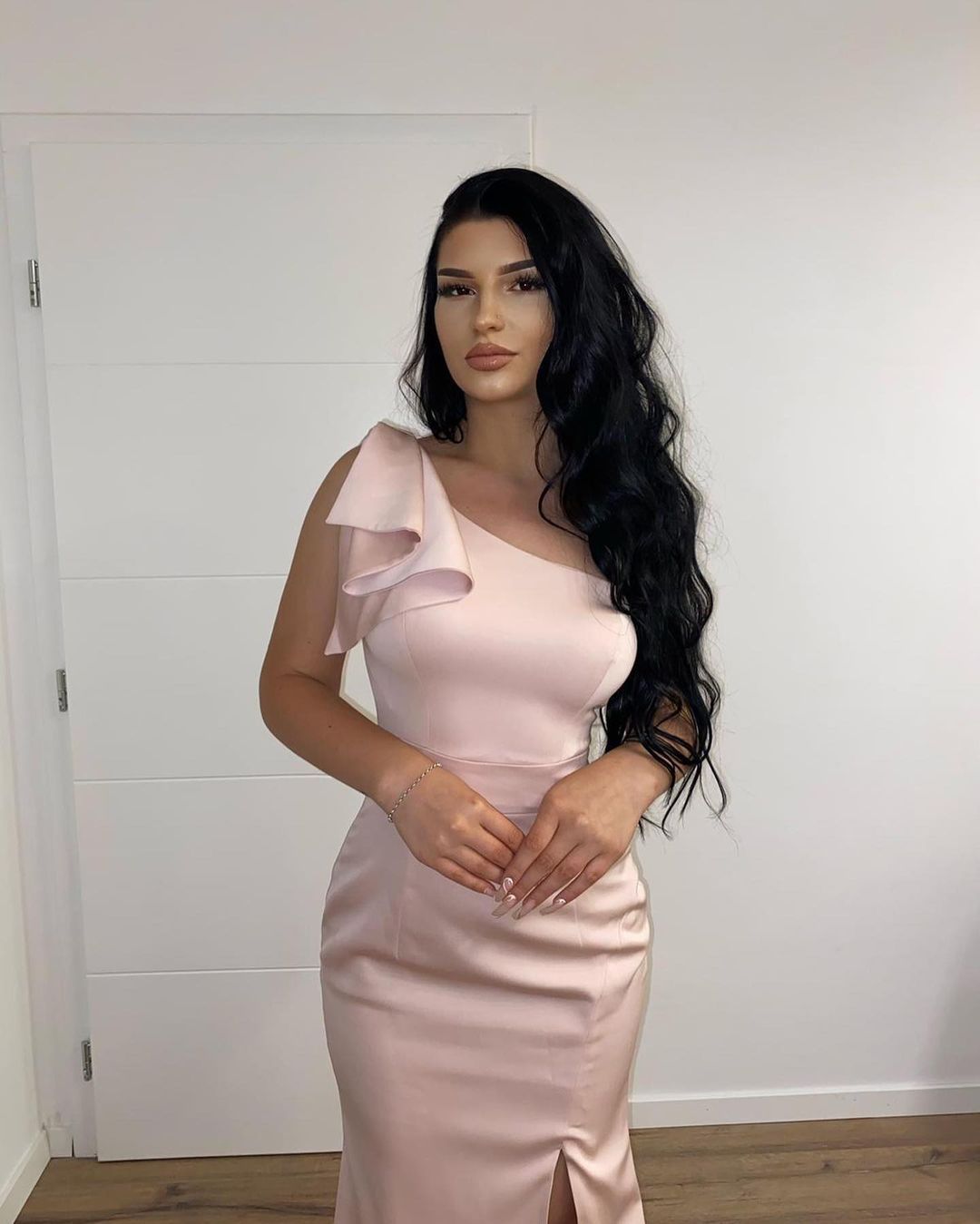 Classy One Shoulder Floor-length Ruffles Mermaid Prom Dress With Side Slit