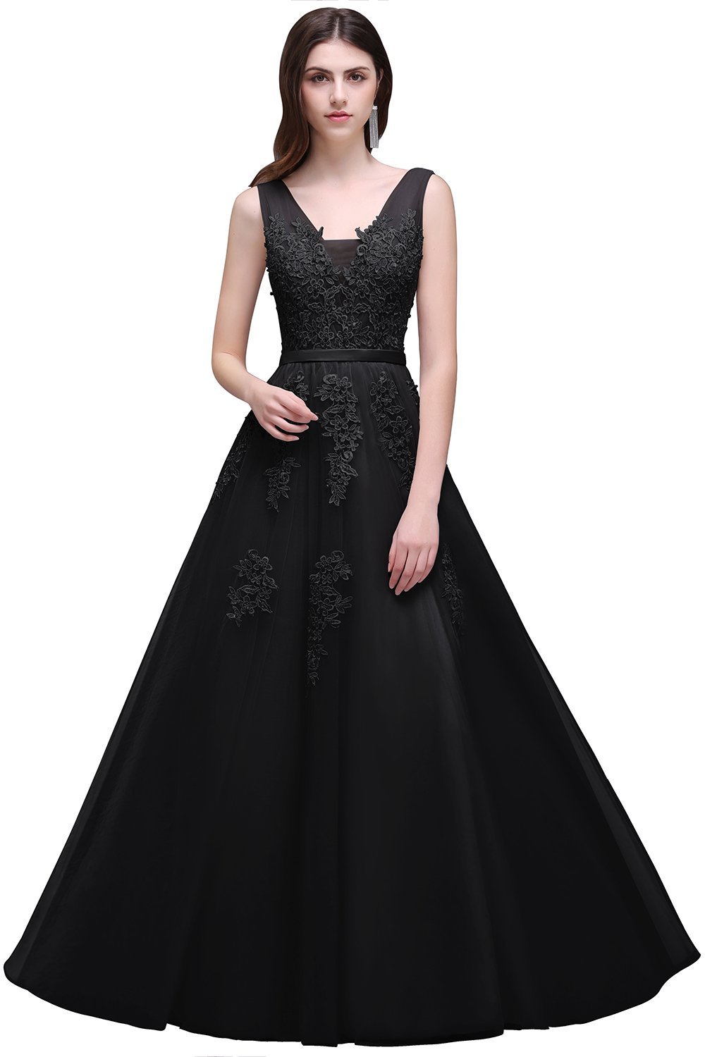 Fabulous V-neck Tulle A-line Evening Dress