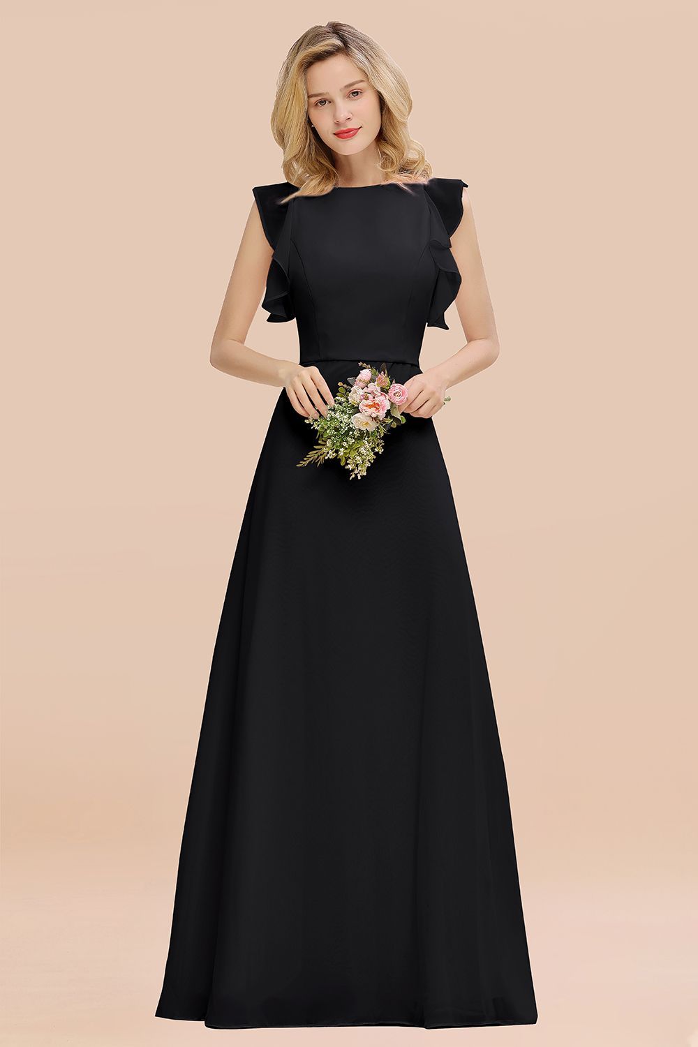 Elegant Simple Jewel Sleeveless A-line Bridesmaid Dress