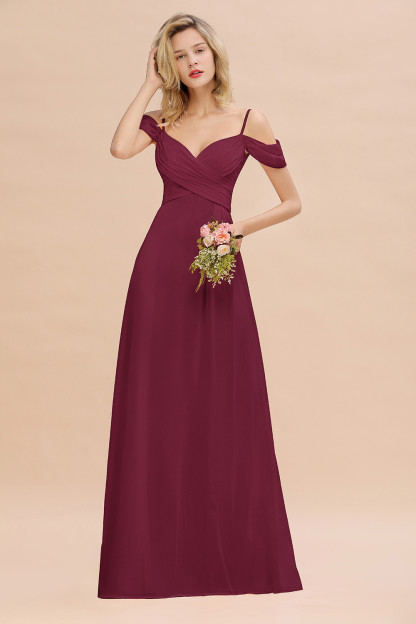 Spaghetti Straps Sweetheart Ruffles Bridesmaid Dress