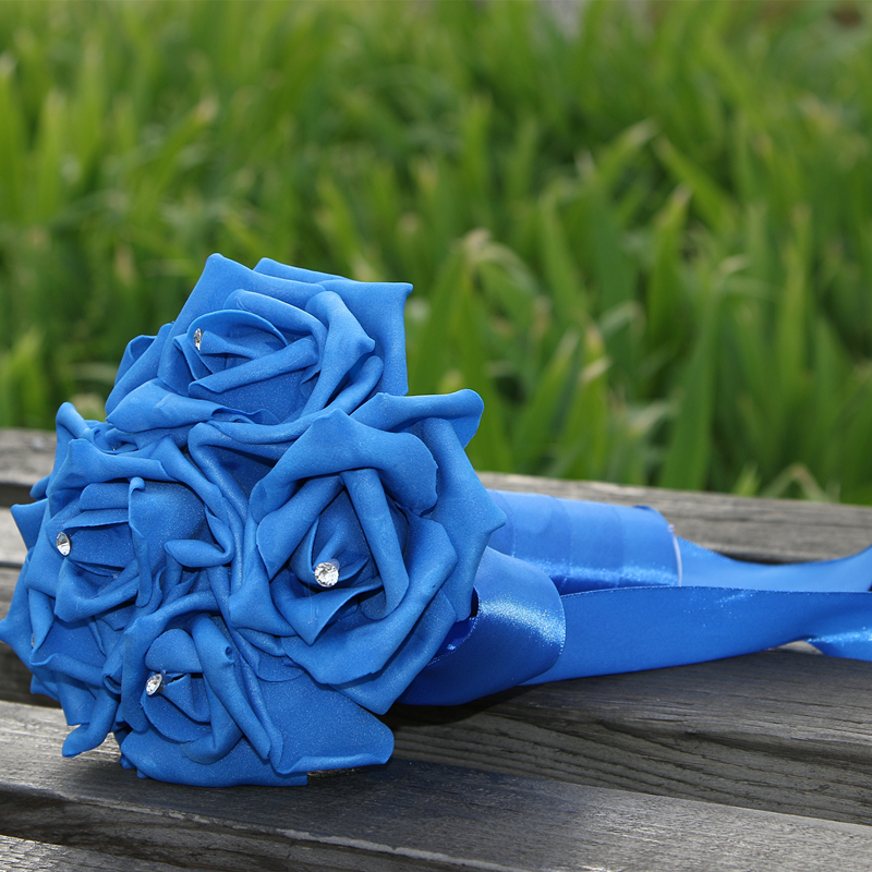 Simple Silk Rose wedding Bouquet in Multiple Colors