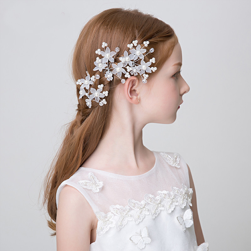 Pearls Crystal Flower Girl Headbands