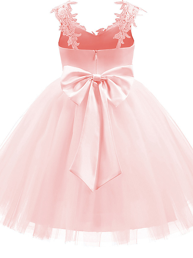 Short Ball Gown Tulle Flower Girl Dresses White First Communion Dresses