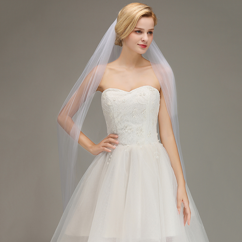 One Layer Cathedral Length Wedding Veil with Comb