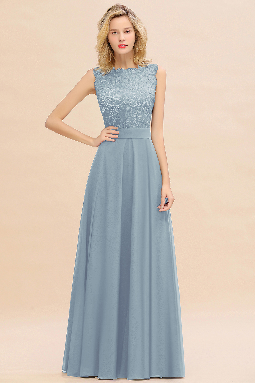 Exquisite Scoop Sleeveless A-line Bridesmaid Dress
