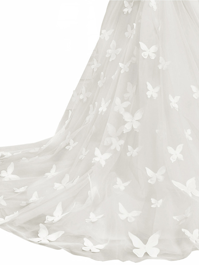 Long A-line Tulle Jewel Neck Appliques Lace Flower Girl Dresses with Sleeves