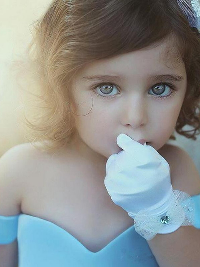 High Low Ball Gown Off the Shoulder Satin Wedding Flower Girl Dresses with Bow