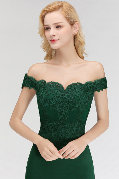 Mermaid Off-the-shoulder Long Appliques Bridesmaid Dress