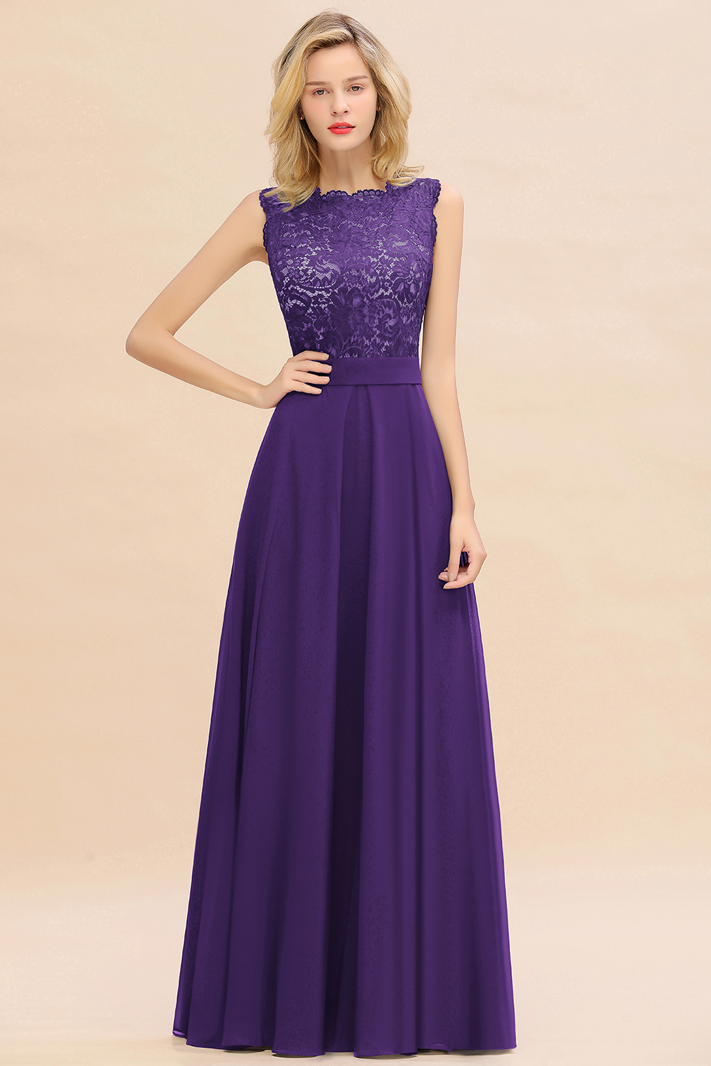 Exquisite Scoop Sleeveless A-line Bridesmaid Dress