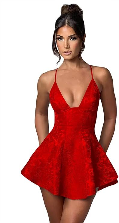 Short A-line Halter Satin Ruffle Jacquard Backless Homecoming Dress - CoCosBride
