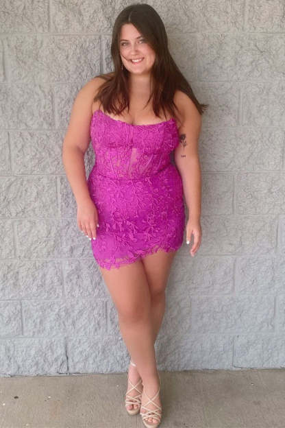 Red Strapless Appliques Bodycon Homecoming Dress
