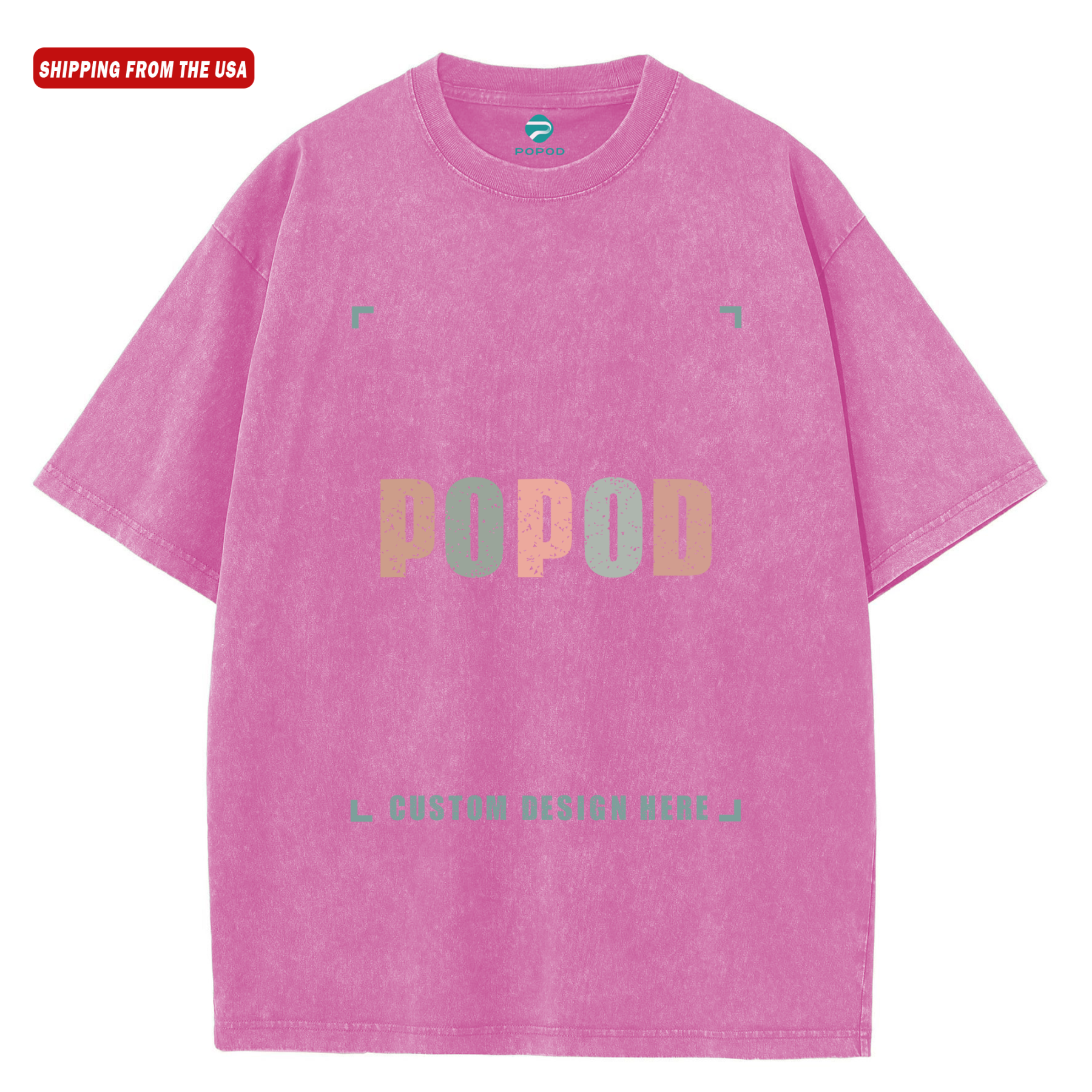 5 Colors Unisex Fit Vintage Pure Cotton Round Neck T-shirt Retro Style Soft Texture | 260g & 8-colour | PP9477