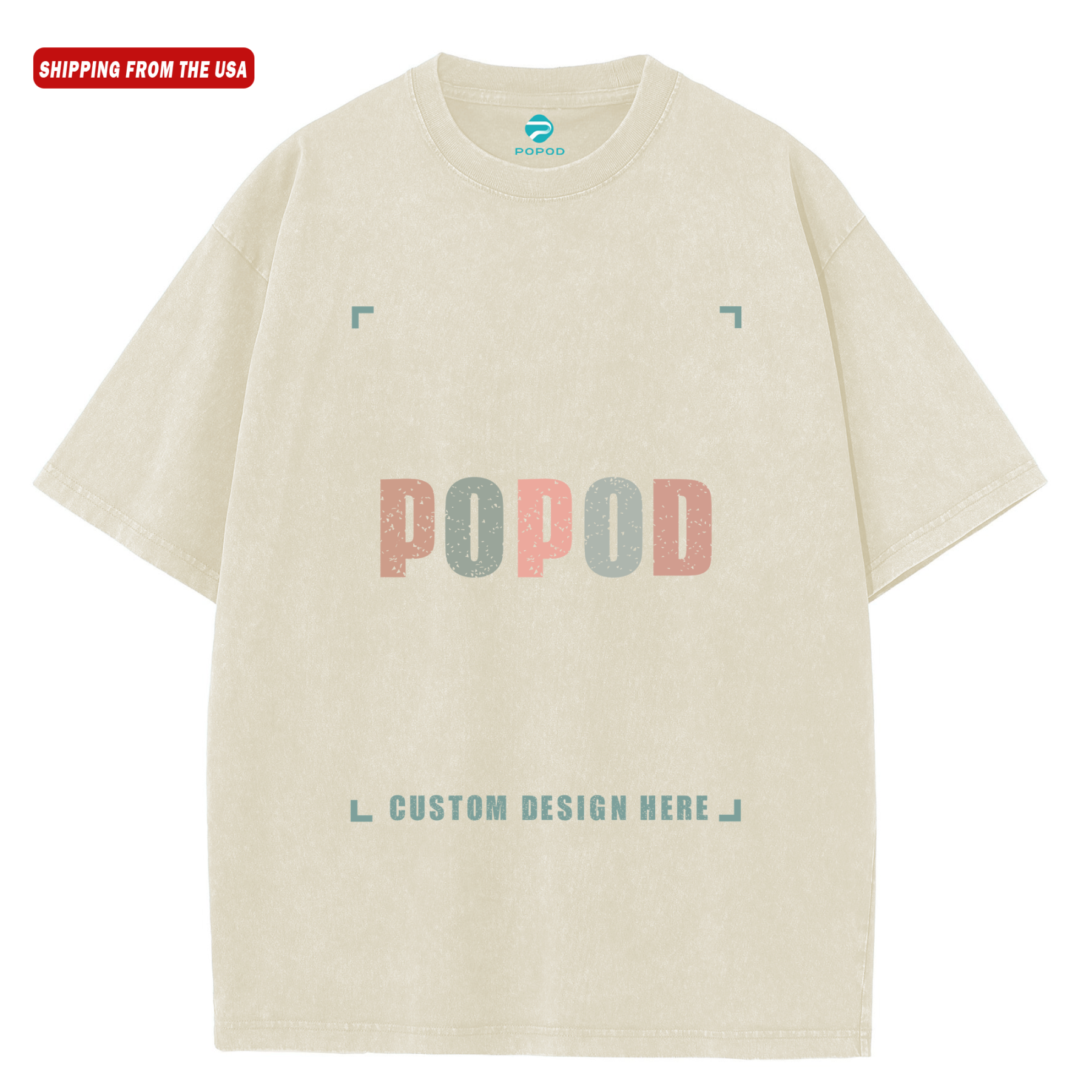 5 Colors Unisex Fit Vintage Pure Cotton Round Neck T-shirt Retro Style Soft Texture | 260g & 8-colour | PP9477