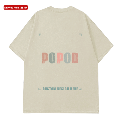 5 Colors Unisex Fit Vintage Pure Cotton Round Neck T-shirt Retro Style Soft Texture | 260g & 8-colour | PP9477