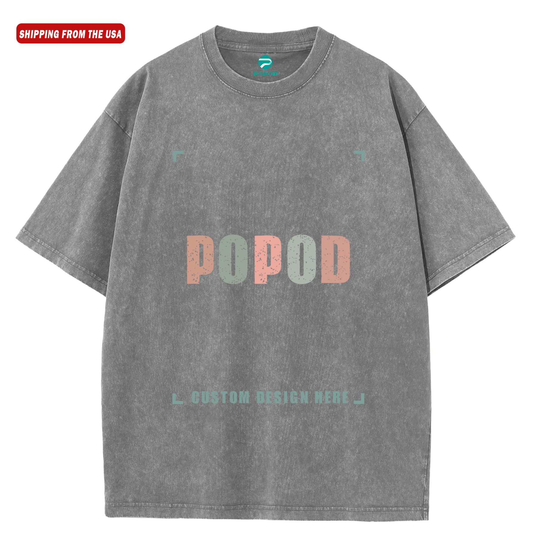 5 Colors Unisex Fit Vintage Pure Cotton Round Neck T-shirt Retro Style Soft Texture | 260g & 8-colour | PP9477