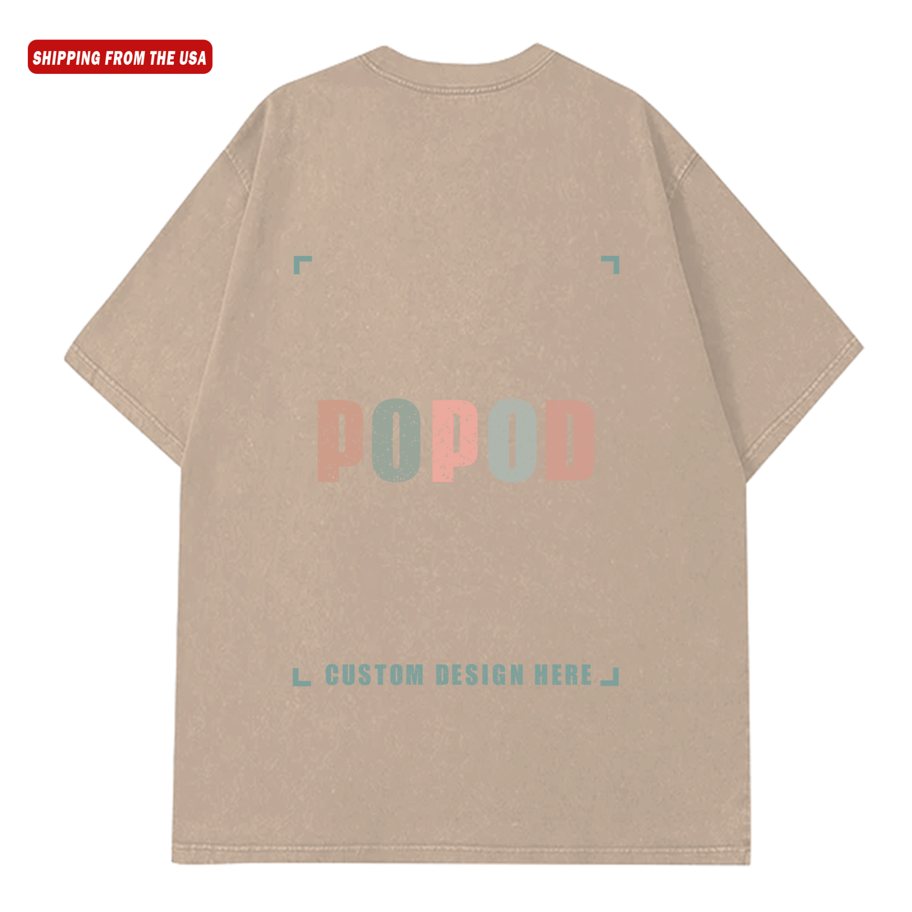 5 Colors Unisex Fit Vintage Pure Cotton Round Neck T-shirt Retro Style Soft Texture | 260g & 8-colour | PP9477