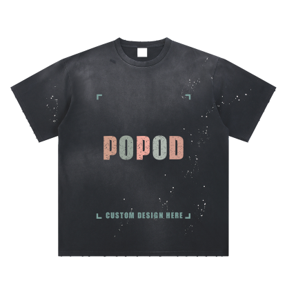 Vintage Hand-Distressed Faded Splatter T-Shirt PP9503