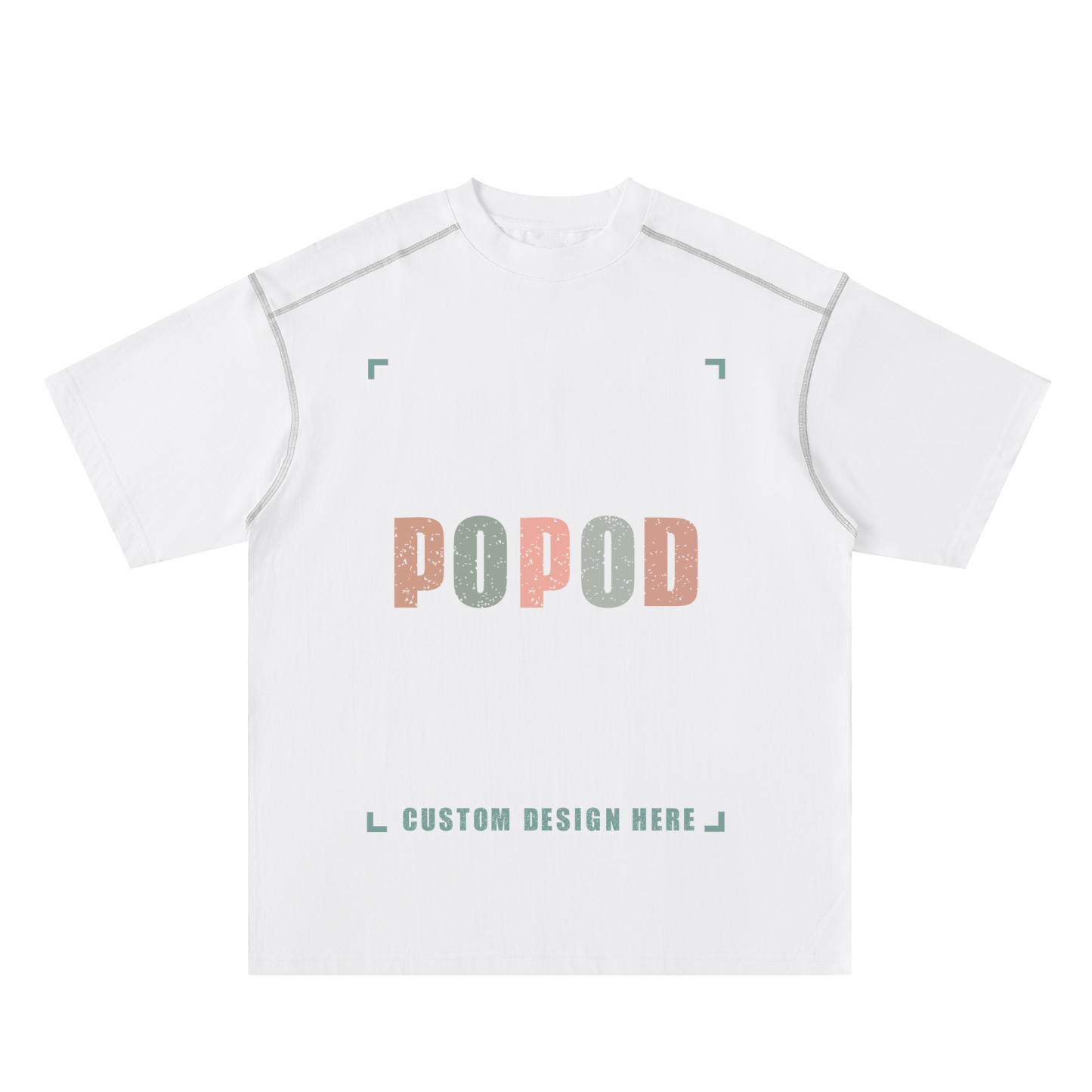 Contrast Seam Detail Loose Fit Cotton Tee PP3396