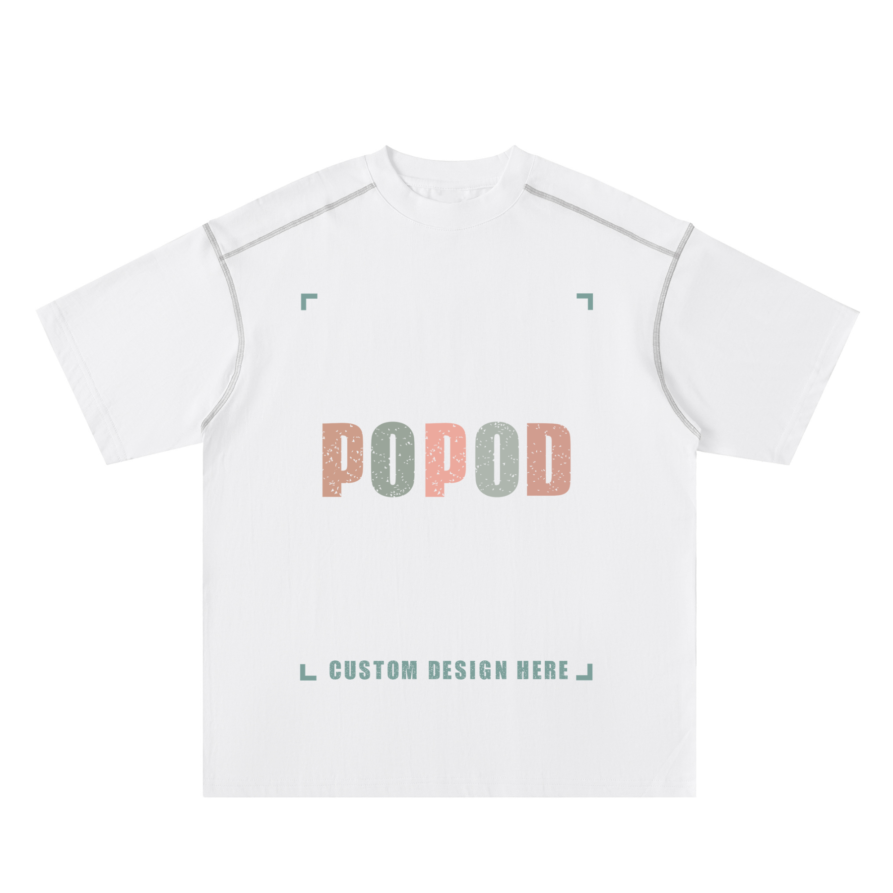 Contrast Seam Detail Loose Fit Cotton Tee PP3396