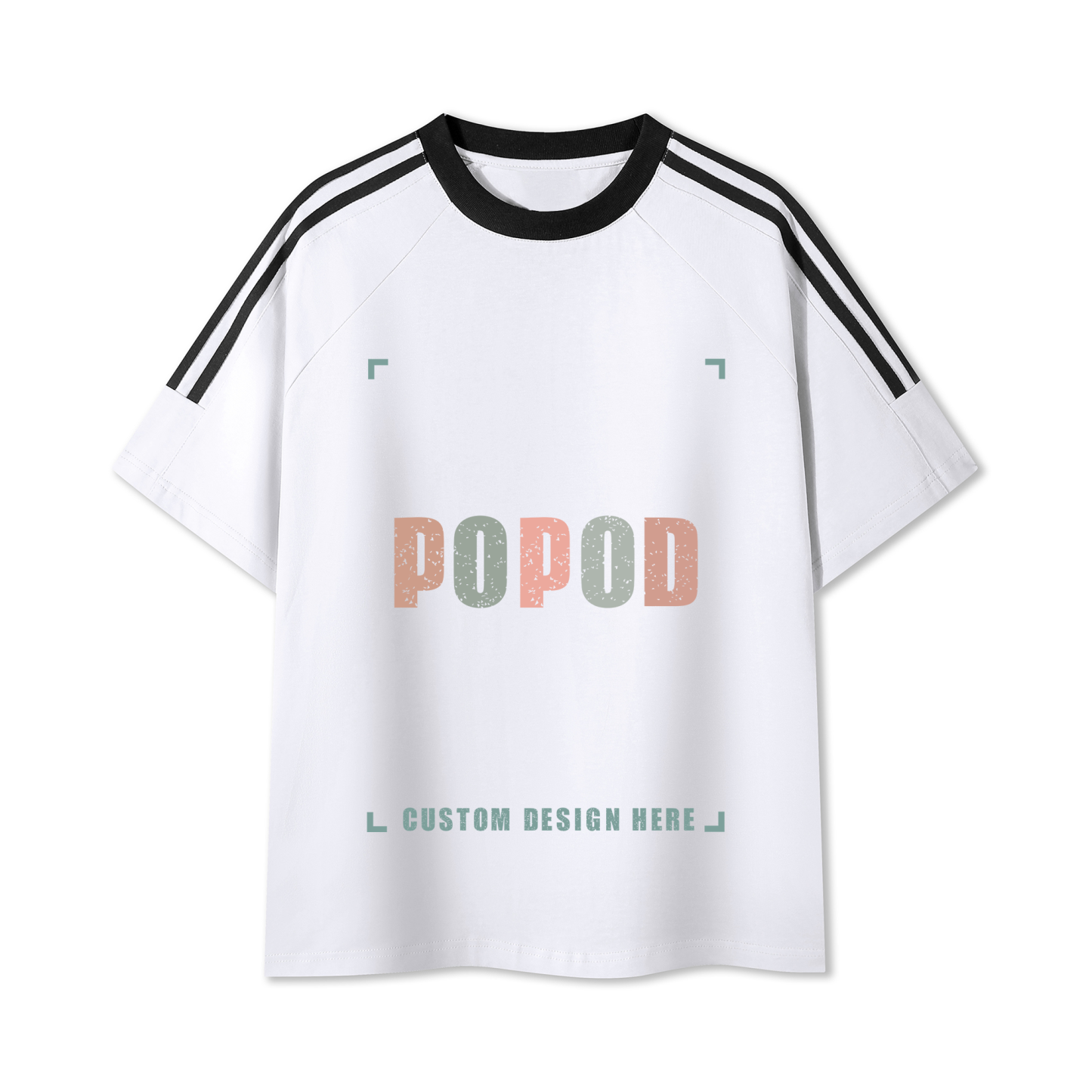 Cotton Crewneck Tee with Contrast Side-Stripe PP9420