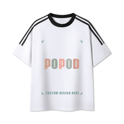 Cotton Crewneck Tee with Contrast Side-Stripe PP9420