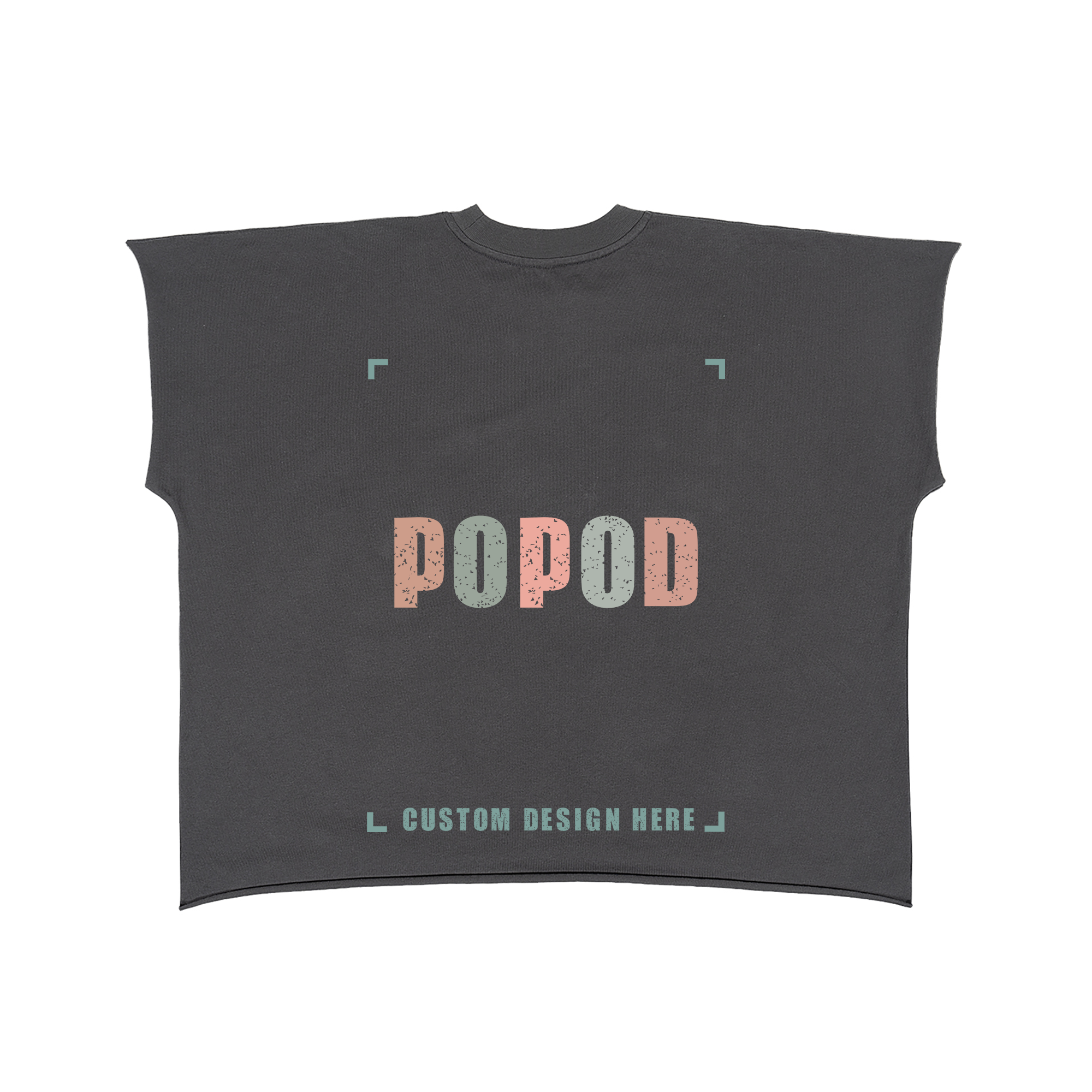 Structured Boxy Tee with Raw-Cut Detailing PP9544