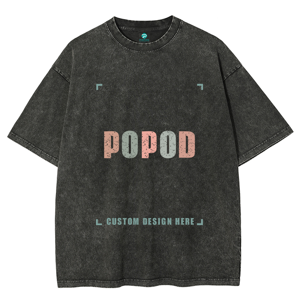 Unisex Vintage T-shirt Pure Cotton Round Neck Short-sleeved Tee PP0691