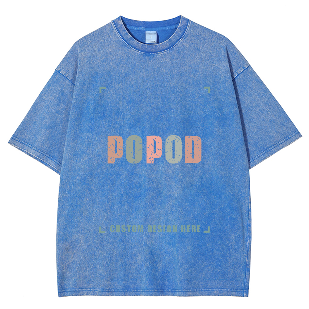 15 Colors Unisex Fit Vintage T-shirt Pure Cotton Round Neck Short-sleeved Tee Retro Style Super Soft Texture | 250g & 15-colour | PP0691