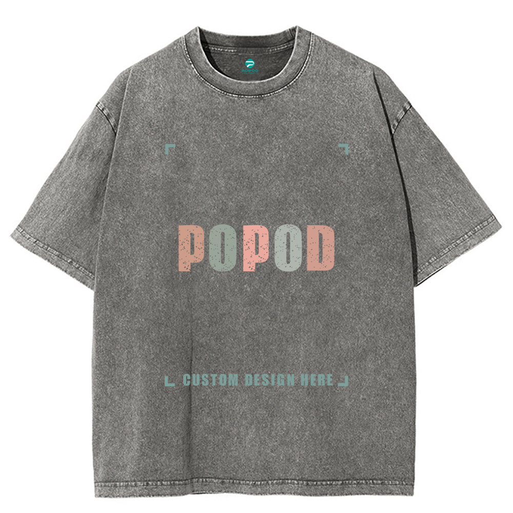 Unisex Vintage T-shirt Pure Cotton Round Neck Short-sleeved Tee PP0691