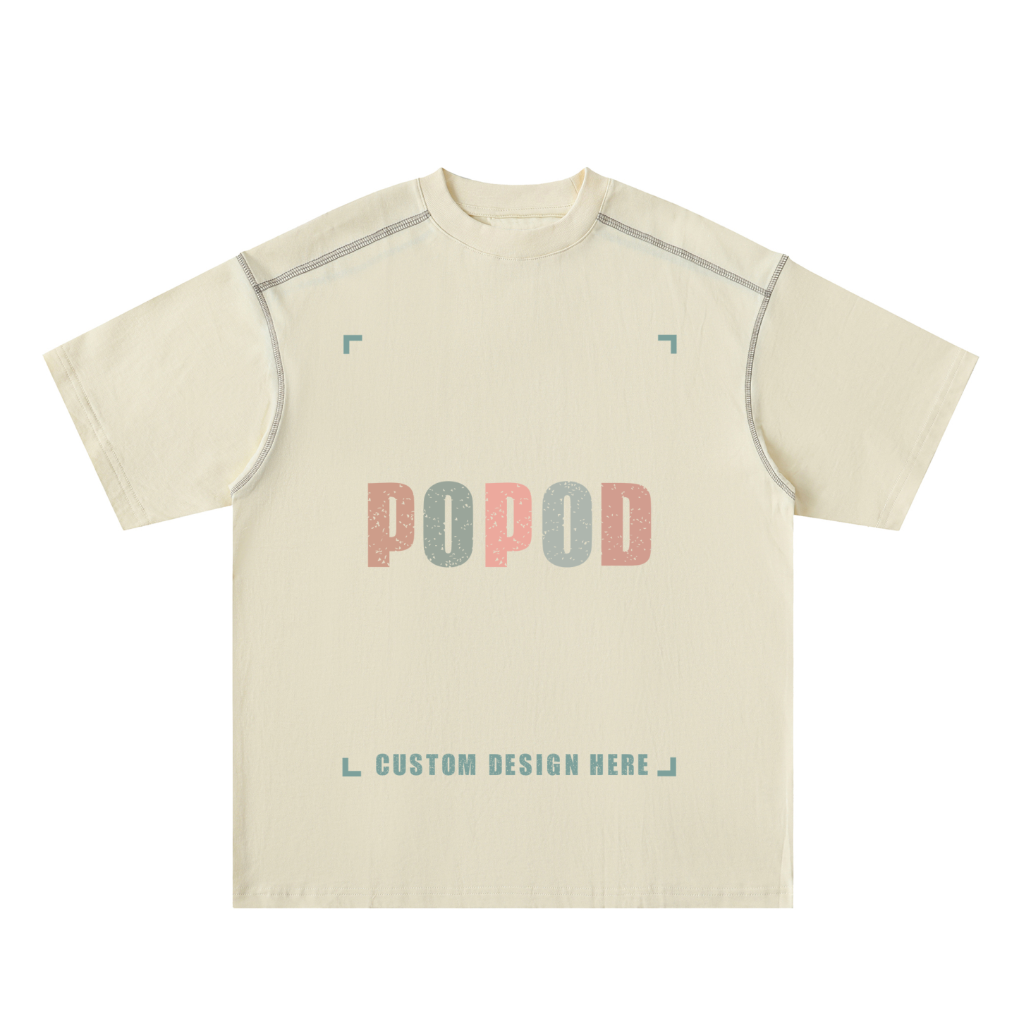 Contrast Seam Detail Loose Fit Cotton Tee PP3396