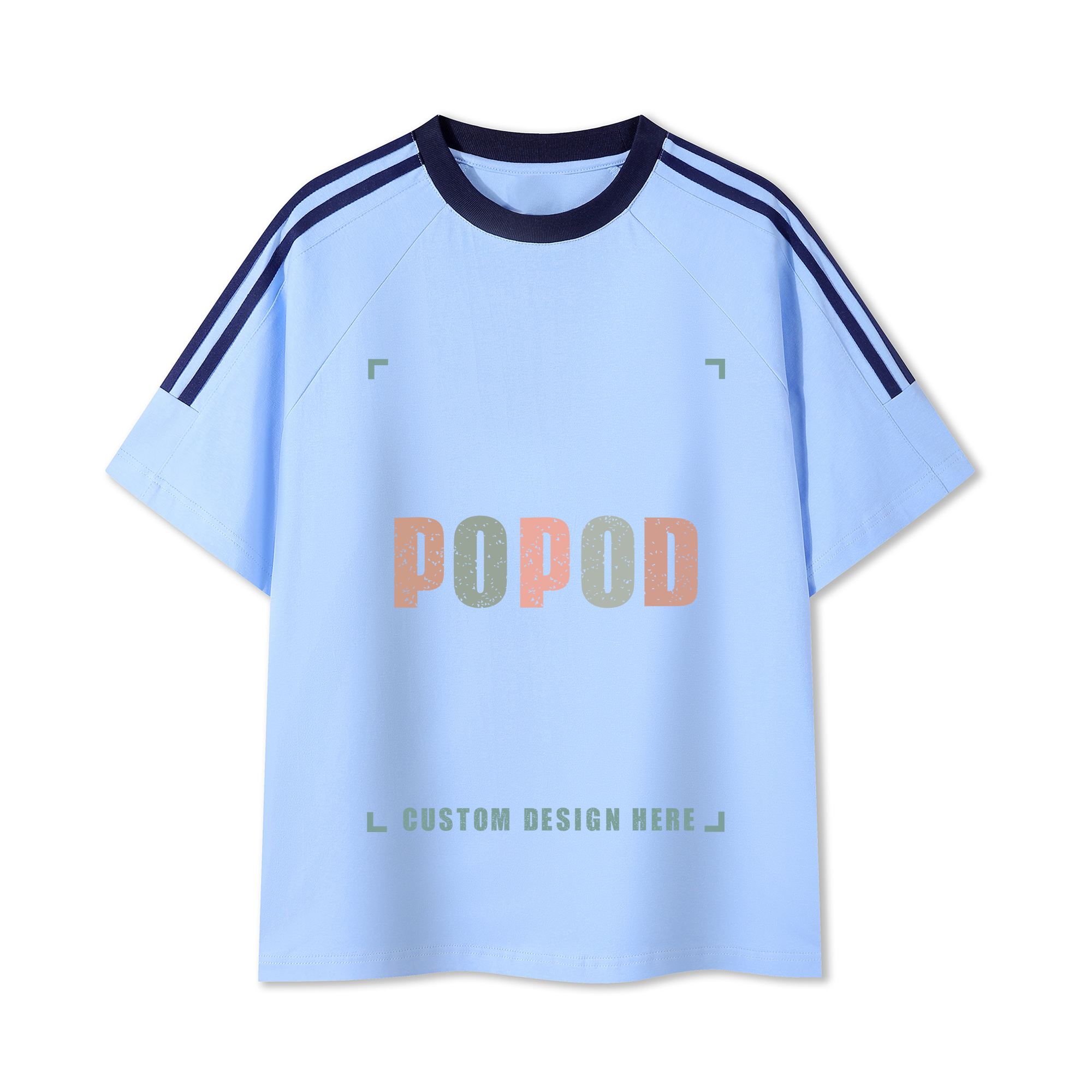 Cotton Crewneck Tee with Contrast Side-Stripe PP9420