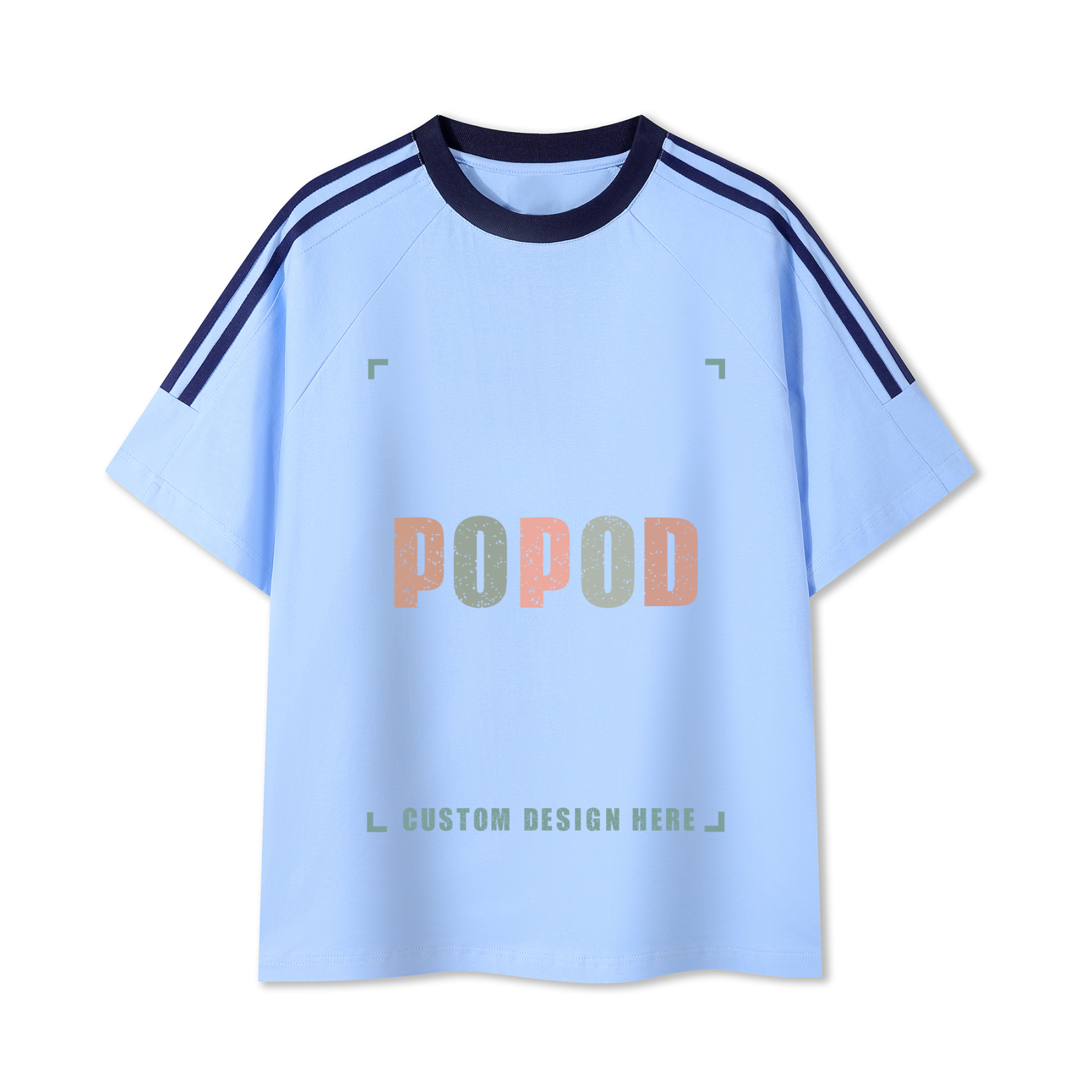 Cotton Crewneck Tee with Contrast Side-Stripe PP9420