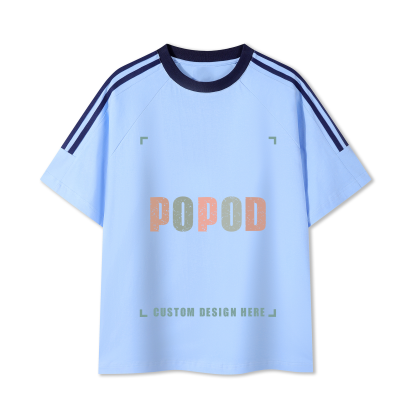 Cotton Crewneck Tee with Contrast Side-Stripe PP9420