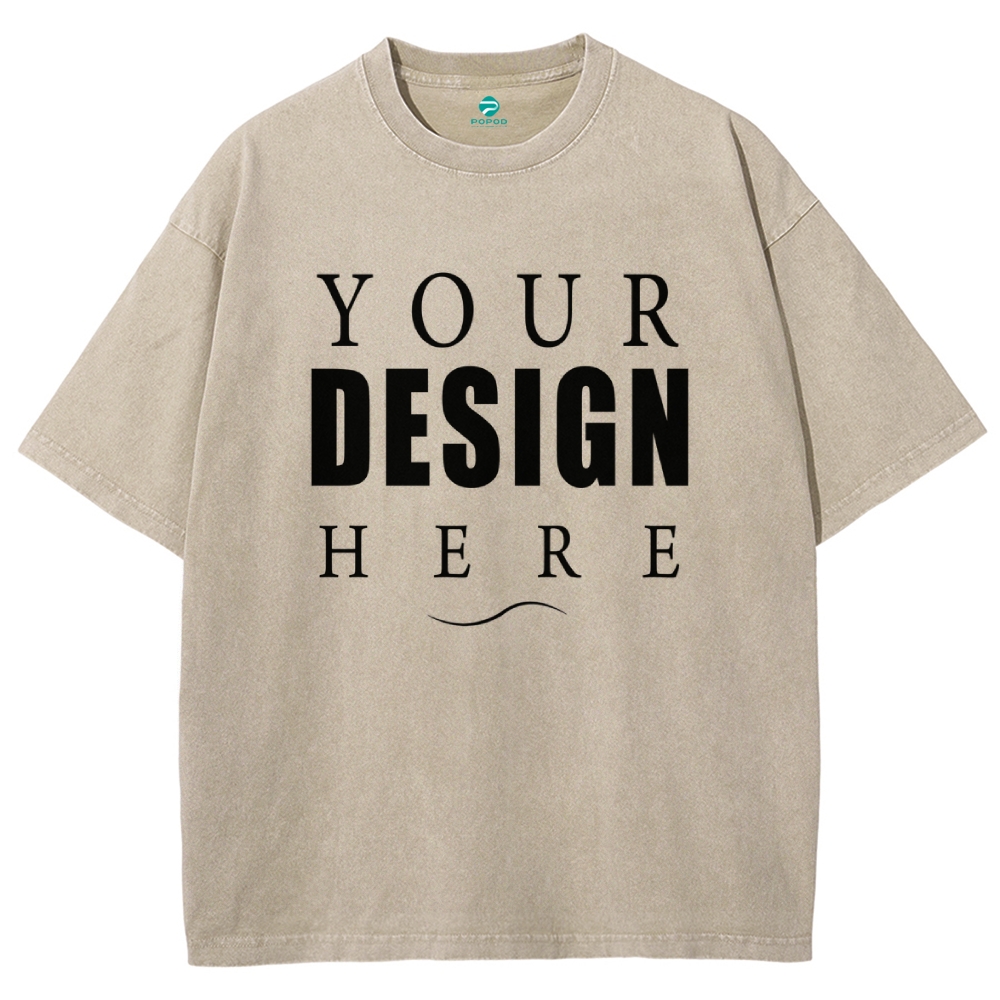 250g 15 colors fried snowflake vintage heavy cotton round neck short sleeve t-shirt