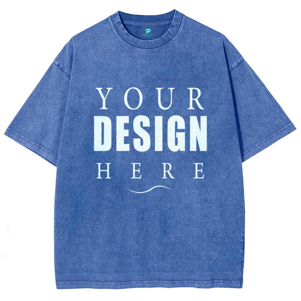 250g 15 colors fried snowflake vintage heavy cotton round neck short sleeve t-shirt