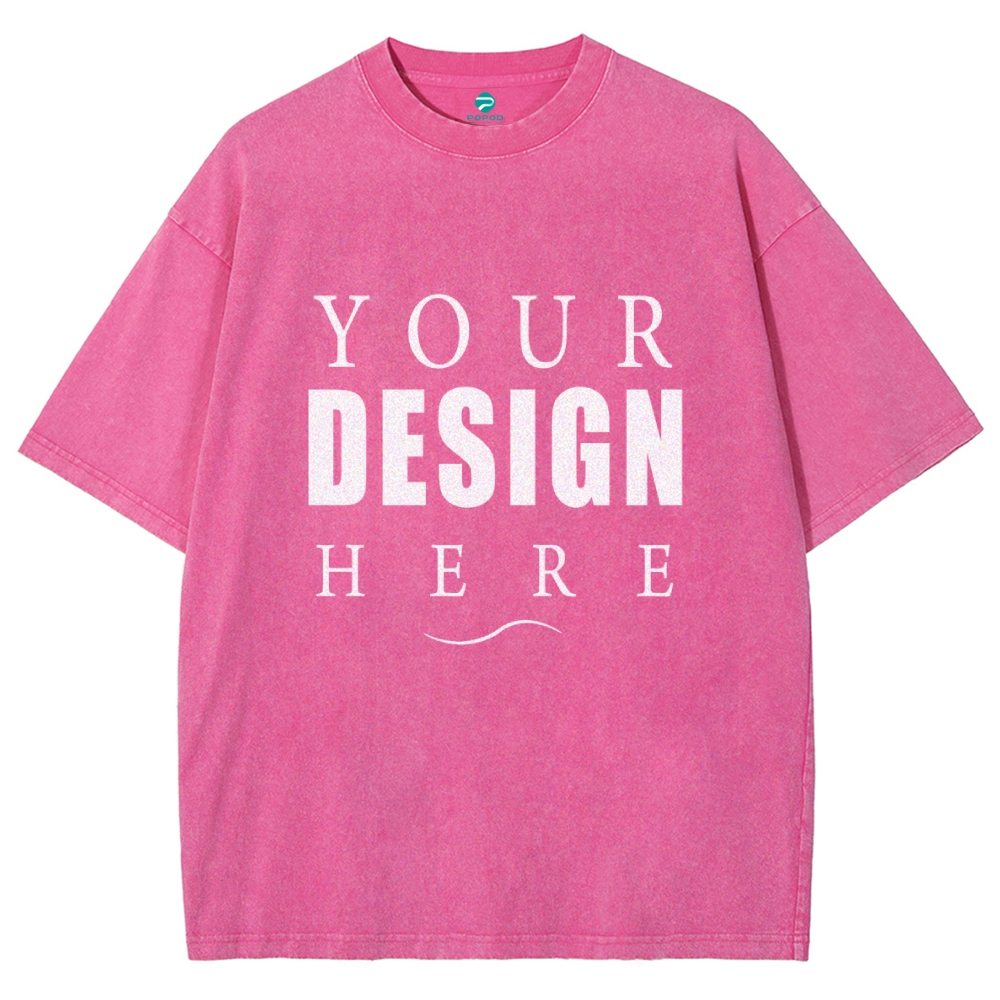 250g 15 colors fried snowflake vintage heavy cotton round neck short sleeve t-shirt