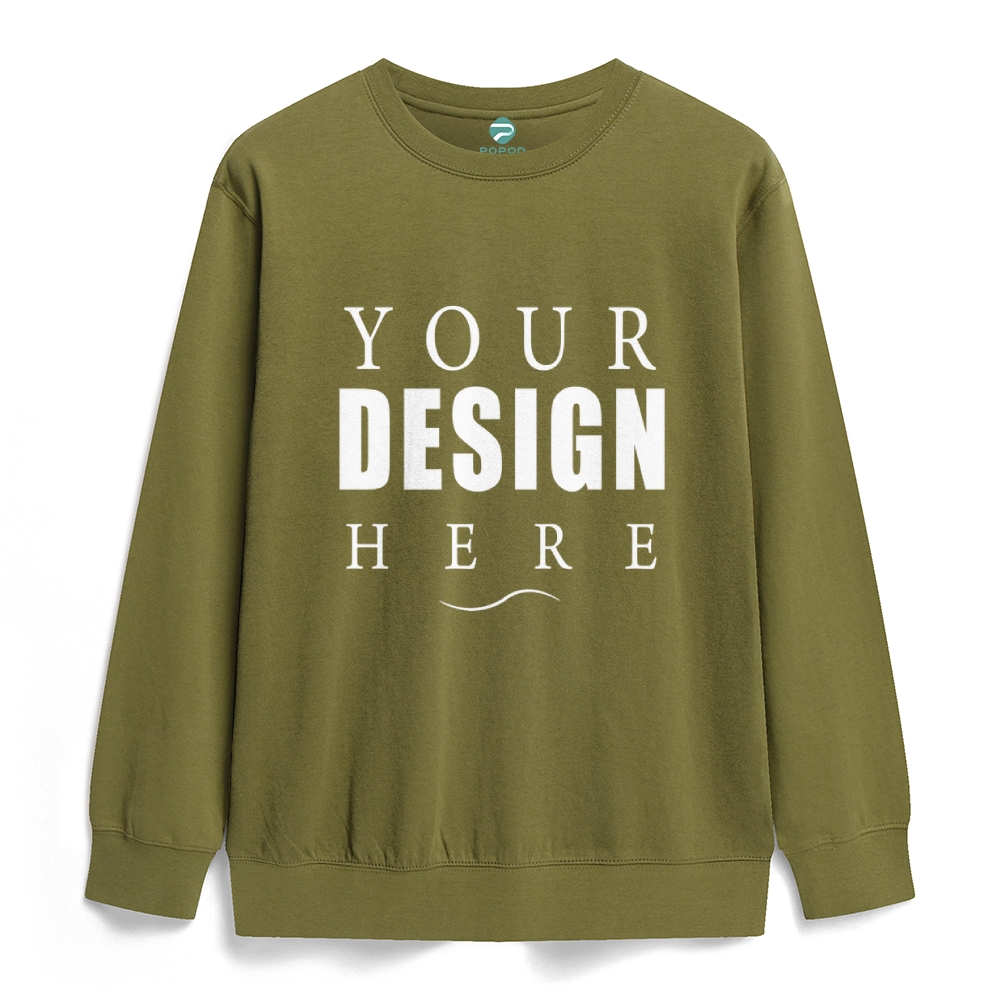 Solid Color Healthy Crew Neck Sweatshirt