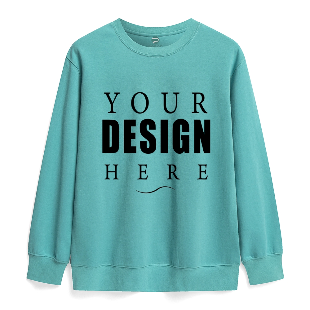 Solid Color Healthy Crew Neck Sweatshirt