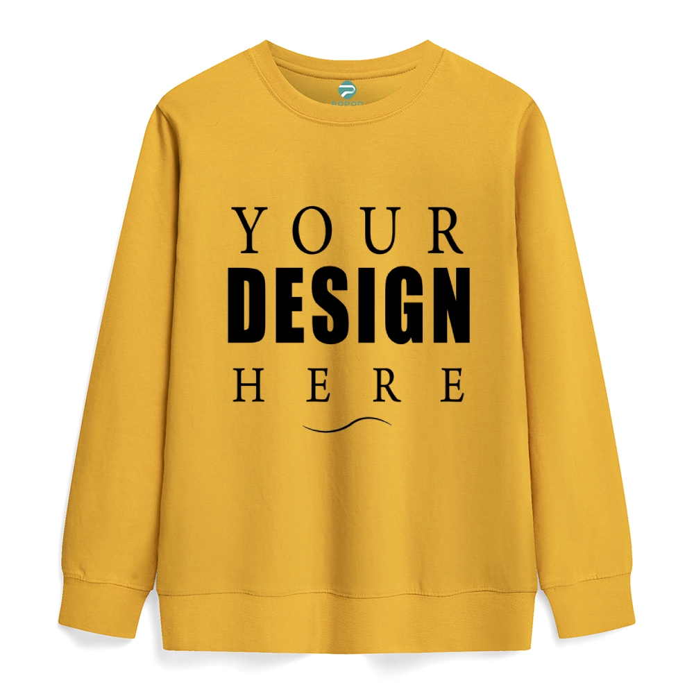 Solid Color Healthy Crew Neck Sweatshirt